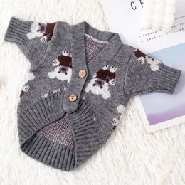 Dog Apparel Puppy Clothes Winter Autumn Cute Cartoon Soft Sweater Pet Fashion Desinger Knitwear Small Warm Cardigan Dachshund Chihuahua