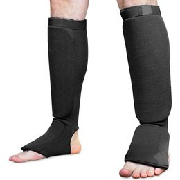 1 Pair Boxing Shin Guards Instep Pads Ankle Foot Protector Kickboxing Muaythai Training Leg Support Protection Brace Equipment 231226