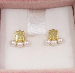 Gold Sweet Dolls Xxs Earrings Stud With Pearls Bear Jewelry 925 Sterling Fits European Jewelry Style Gift Andy Jewel 7127830006806577