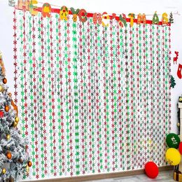 Party Decoration Christmas Fringe Curtains Red Silver Green Snowflake Tinsel Streamers Curtain Po Backdrop For Year Decorations