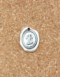 100pcslots Single side Letter quot Bquot Disc Initial alloy Charms Pendants DIY Accessories 18x185MM Antique Silver A4608841679