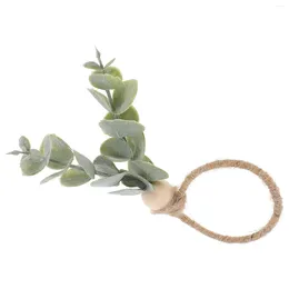 Table Cloth Farmhouse Napkin Ring Eucalyptus Leaf Beads Wedding Decor