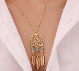 Fashion Dreamcatcher Feather Necklace Pendant Jewellery Whole A Clavicle Temperament Woman A Gift7635171