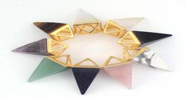 Pendant Necklaces Reiki Chakra Pyramid Pendulum Gem Natural Stone Necklace European Jewellery Hexagon Fashion Crystal Pillar Amulet6055646