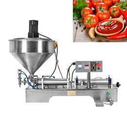 Paste Mixing Filling Machine With Heater Single Nozzle Cream Honey Water Bottle Filler Chocolate Sauce Packaging