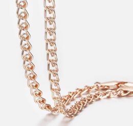 Chains 3mm Men Womens Necklace 585 Rose Gold Link Filled Fashion Jewelry Gifts Wholesale Party Wedding 50 60cm GN4629327246