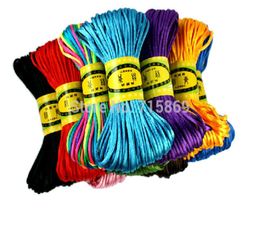 SHIP 10 lots 25 Colours 25mm 20M Chinese Knot Cord Korean Nylon Rattail Satin Braided String Cord Jewellery Making Beading Rope2412003