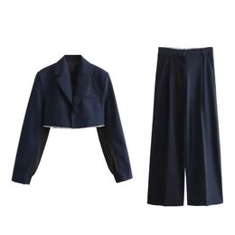 UNIZER2023 AutumnWinter Women's Stripe Short Pilot Style Suit Coat High Waist Straight Leg Pants Fashion Set 231225