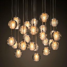 Modern Crystal Chandeliers Lighting G4 Led Bulb Meteor Rain Drop Ceiling Pendant Lights Meteoric Shower Stair Light 110V 220V178l