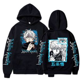 2023 New Anime Jujutsu Kaisen Satoru Gojo Hoodie Oversized Autumn Winter Fleece Sweatshirt Men Women Long Sleeve Pullover