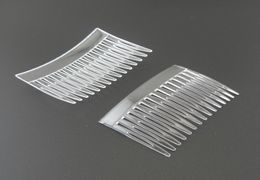 20PCS 46cm69cm 15teeth Clear flat Plain Plastic Hair Comb for diy hair accessoriesside combs DIY crown tiara2165094