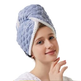 Cloud Coral Velvet Hair Suszanie Kapelusz Super Absorption Hair Care Cap Wprowcowany turban podwójna warstwa zagęszczona zaczep prysznicowa łazienka Kotki Kobiety Kobiety HW0152