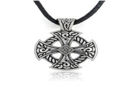 GX123 Viking Religious Vintage Circle Cross Design Hammer Pendant Pagan Traditions Adjustable Cool Men Rope Necklace Jewelry For M9369674