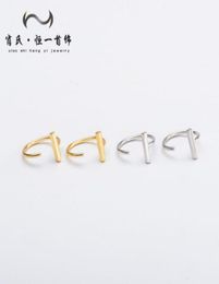 Japan South Korea S925 earrings female circle opening adjustable small gold bar nose ring sier lady64574051550726