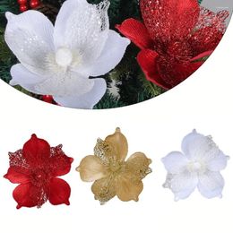 Decorative Flowers 3pcs Artificial Christmas Simulated Flower Fake Bouquet Xmas Trees Yard Festival Party Decor