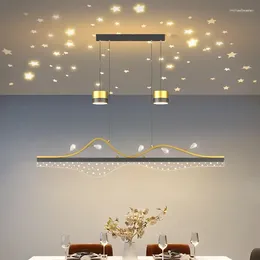 Pendant Lamps Modern Minimalist Restaurant Lights Romantic Starry Sky Top Coffee Table Chandelier Bar Net Red Lighting