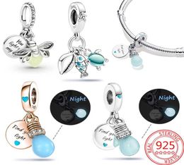 New Popular 925 Sterling Silver Charm Luminous Light Bulb Double Charm for Original Classic DIY Bracelet Ladies Jewellery Fashion Ac7823366