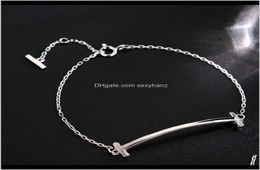 Link Chain Bracelets Link S925 Sterling Sier Smooth Bracelet Womens Fashion Hand Exquisite Jewellery Pxa6L9214035