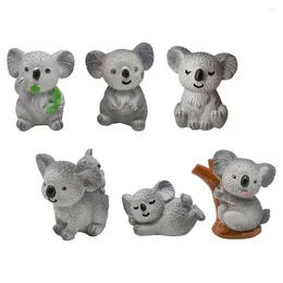 Garden Decorations 6 Pcs Accessories For Micro Landscape Koala Resin Statue Mini Bonsai Ornament Miniature Figurines