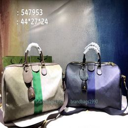 44 Cm Classical Women Travel Bag fashion Men Travelling genuine leather Trim luggage duffel bags Canvas handbag213J