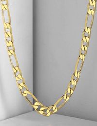 Wide MENS Boys Figaro Necklace Chain Gold Filled GF Fashion Jewellery GN18 Chains4707294