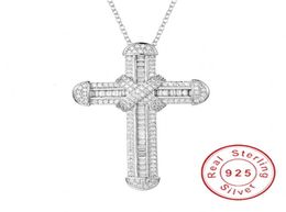 New 925 Silver Exquisite Bible Jesus Pendant Necklace for women men Crucifix Charm Simulated Platinum Diamond Jewellery N028 CJ1912106399181