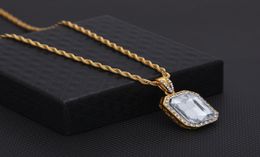 FashionRuby Pendant Necklace Gold Cuban Link Chain Fashion Hip Hop Necklaces Jewellery for Men7898928