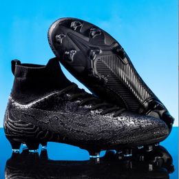 Men Soccer Shoes Ankle Training Sports Cleats Footboot Boots Grass Turf Futsal Long Spikes Ultra-light Comfortable Top Quality size 32-46