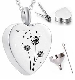 Butterfly cremation jewelry pendant three dandelion bouquet souvenir necklace to commemorate mom and dad7007850