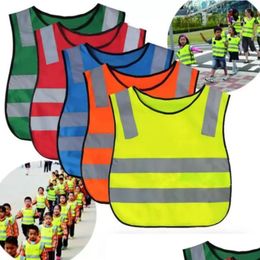 Other Home & Garden Kids Safety Clothing Student Reflective Vest Children Proof Vests High Visibility Warning Work Construction Drop D Otdwk