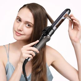 Straighteners Ckeyin 2 in 1 Flat Iron Hair Straightener Curler Dual Use Ceramic Hair Straightening Iron Curling Splint Fast Heating Waver 32mm