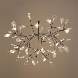 Modern Heracleum Tree Leaf Pendant Light LED Lamp Suspension Lamps Living Room Art Bar Iron Restaurant Home Lighting AL12253E