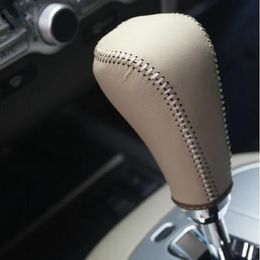 Accessories Case for Nissan Murano automatic gear Shift Knob Cover Genuine Leather DIY gear covers leather Handstitched car accessories