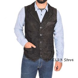 Men's Suit Vest Single-breasted Suede Vests Gentleman Punk Party Coat Sleeveless Jacket Chaleco Hombre