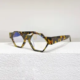 Sunglasses Frames High Quality Polygon Acetate Glasses Frame Men Women Optical Myopia Designer Japanese Handmade Eyeglasses Prescription