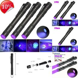 New Portable Lanterns Mini UV Flashlight 395nm Black Light Pen Light Ultraviolet LED Pen Flashlights UV Light Detector for Pen Urine Stains Checking