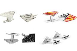 High end superman cute design mens cuff links whole factory directly shirt button jersey cufflinks2557365