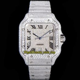 eternity Jewellery Watches 2021 TWF 4SA0005 Paved Diamonds ETA A2824 Automatic Mens Watch Fully Iced Out Diamond Dial Quick Switch S303D