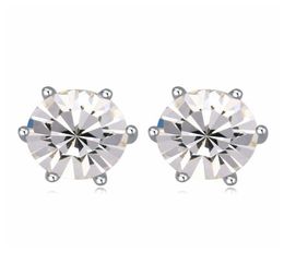 Round Crystal Earrings wedding jewelry for bridesmaid Orecchini Party Daily Jewelry 0.7CM Crystal from rovski5346025