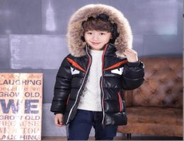 Winter warm thick down coat boys desinger coats fur hooded jacket for 212yrs child toddler girls kids zipper warmed pu material2105796