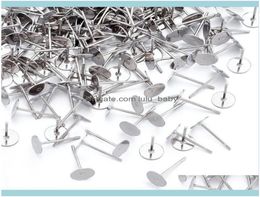 Other Jewellery Findings Components Jewelryother 500Pcs 4 5 6 8Mm Stainless Steel Blank Post Earring Stud Base Pins Cabochon Cameo3771848