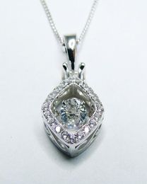 High Quality CZ Stone Pendant in 925 Sterling Silver Dancing Diamond Dancing CZ Women Pendant Necklace For Engagement Gift 2105244111218