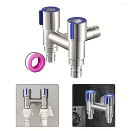 Bathroom Sink Faucets Washing Machine Faucet 1 In Two Joints Angle Valve Out Double Fully Automatic Detachment And Water Stop