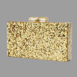 Bags gold big glitter Women Shoulder Messenger Bag Ladies Casual Shoulder Female Travel Handbag Sac Main Femme Acrylic Box Clutches