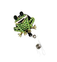 10pcslot Rhinestone Animal Frog Retractable Pull ID Name Card Holder4178354