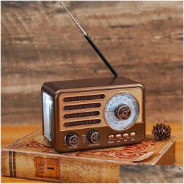 Portable Speakers Retro Fm/Am/Sw Radios Receiver Classic Bluetooth Speaker Music Player With Flashlight For Gift R230705 Drop Delive Dhguh