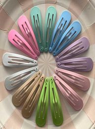 30PcsSet 5Cm Mix Solid Color Metal Hairgrip Girls Snap Hair Clips For Children Baby Hair Accessories Women Barrettes Clip Pins H05155778