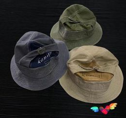 Berets Canvas KAPITAL Bucket Hats Men Women High Quality Solid Vintage Caps Top Logo Adjustable Wash Make Old4039395