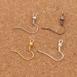 4Colors Copper Fish Clasps & Hooks 15mm 200pcs lot Polish Ear Earring Finding French Fishwire L3107278G