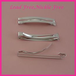 20PCS Silver Finish 6 0cm 2 35 Flat double bars metal hair barrettes at lead and nickle Bargain for Bulk2958